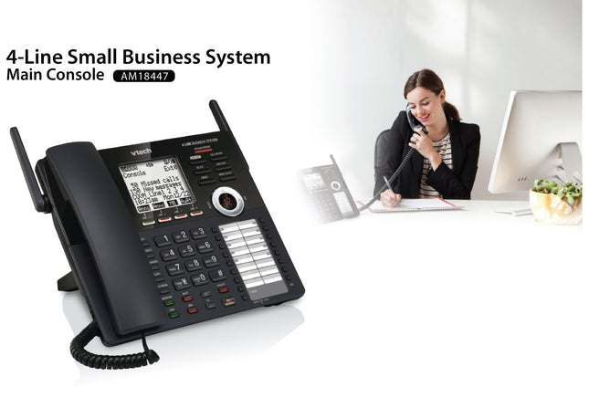 AM18047 Combiné supplémentaire VTech pour système téléphonique professionnel VTech AM18447, noir