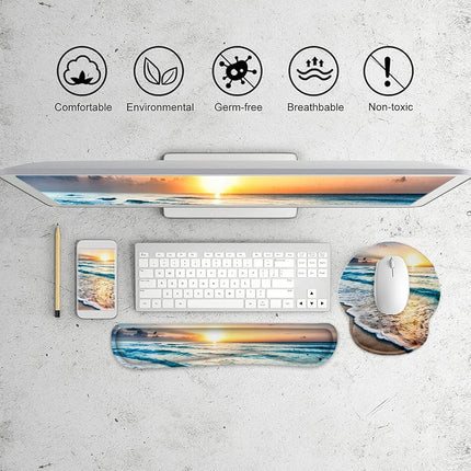 Lateefah Ergonomic Mouse Pad with Wrist Rest and Keyboard Wrist Rest Set