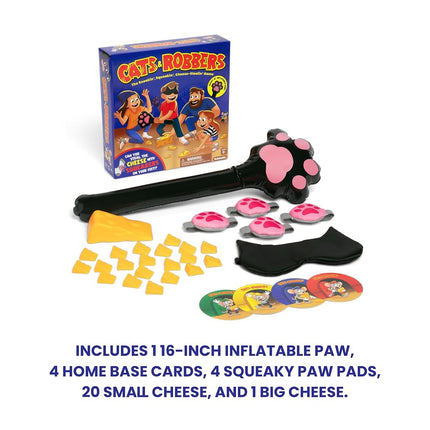 Cats and Robbers by Relatable - Can You Steal the Cheese Without Getting Caught? an Up and Active Family Games and Kids Games Pick - Includes 1 Inflatable Paw, Cheese, Squeaky Mice Feet and More.