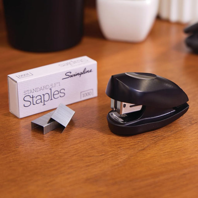 Swingline Tot Stapler with Built-in Staple Remover, Pre-Packed with 1000 Swingline Standard Staples, Black (S7079171)