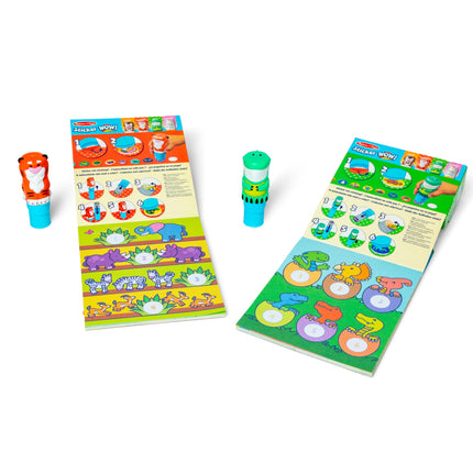 Melissa & Doug Sticker WOW!� Dinosaur and Tiger Bundle: 2 Activity Pads, 2 Sticker Stampers, 600 Stickers