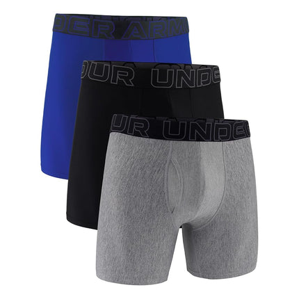 Under Armour mens Multi-pack Performance Tech Mesh Boxerjock Brief, 6" Inseam, All-day Comfort, Steel Htr/Black/Royal, 5XL