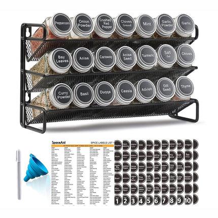 SpaceAid Spice Rack Organizer with 21 Spice Jars, 