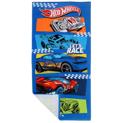 Serviette de bain/piscine/plage en coton super doux Franco Kids, 147 cm x 71 cm, Hot Wheels