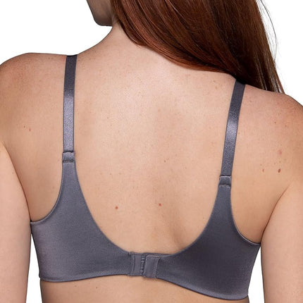 Vanity Fair Women's Full Coverage Beauty Back Smoothing Bra, 4-Way Stretch Fabric, Lightly Lined Cups Up to Dd, Opaque, Underwire-Steele, 36B