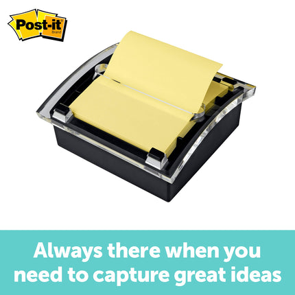 Notes Post-it 100 % recyclées, 76 mm x 76 mm, 12 Blocs, les notes adhésives préférées des Américains, Jaune Canari, se retirent proprement (R330RP-12YW)
