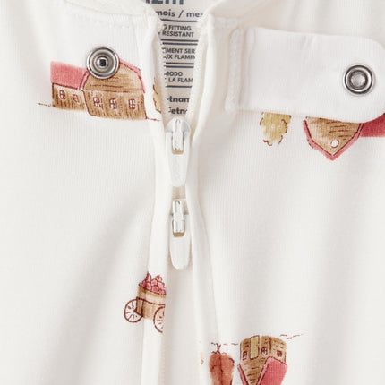 Pyjama Carter's unisexe bébé Purelysoft à manches longues et fermeture éclair bidirectionnelle, motif Maison d'Automne, 18 mois