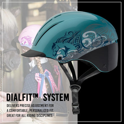 Troxel Spirit Full Coverage Horse Riding Helmet, Low-Profile Adjustable Design, Safety Horseback Riding Gear, Medium (7 - 7-3/8), Sky Dreamscape