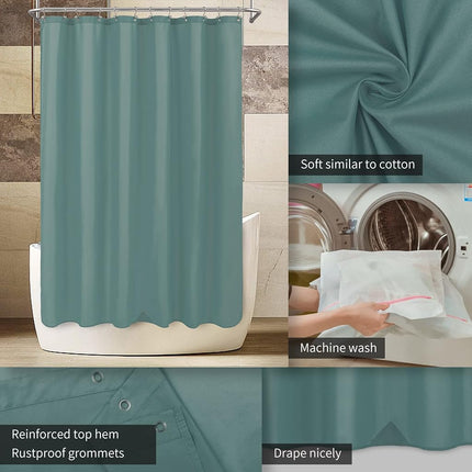 ALYVIA SPRING Extra Long Waterproof Fabric Shower Curtain Liner Teal, 72x84