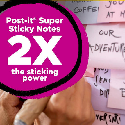 Post-it 100% Recycled Paper Super Sticky Notes, 2X The Sticking Power, 4x6 in, Lined, 4 Pads/Pack, 45 Sheets/Pad, Wanderlust Pastels Collection (4621R-4SSNRP)