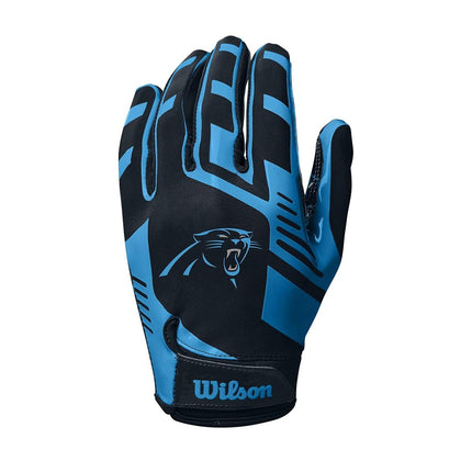 Guantes de fútbol americano Wilson NFL Stretch Fit - Carolina-Juvenil (WTF9327CA)
