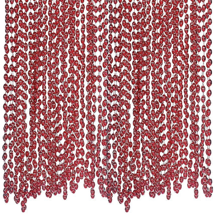 Amscan 395801.40 Accesorios, Collares de Cuentas, Artículos de Fiesta, Rojo, 76.2 cm, Paquete de 50