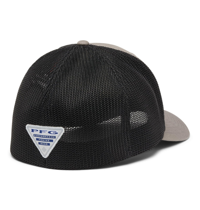 Columbia PFG Logo Mesh Ball Cap, Iron/Black, Large-X-Large