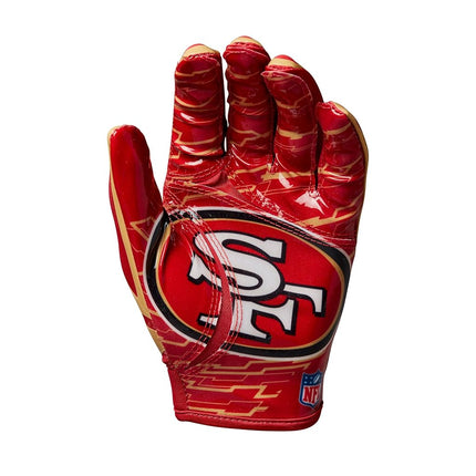 Guantes de fútbol americano Wilson NFL Stretch Fit - Adulto, San Francisco 49ers
