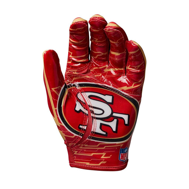 Wilson NFL Stretch Fit Football Gloves - Adult, San Francisco 49ers