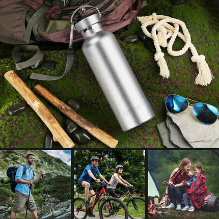 Triple Tree Vacuum Insulated Stainless Steel Water Bottle, Double Wall Wide Mouth Lids 17oz - Keeps Beverage Hot or Cold Sweat Proof
