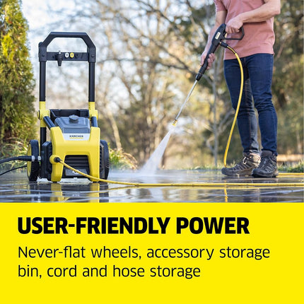 Kärcher K2100PS High Pressure Washer Max 2625 PSI, 3 Spray Nozzles, Detergent Reservoir, for Cars, Driveways, Linings, Patios, Maximum Flow Rate 7.8 L/min