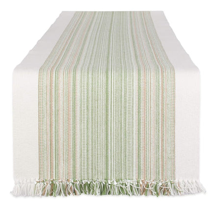 DII Fringed Stripe Tabletop, Table Runner, Cotton,