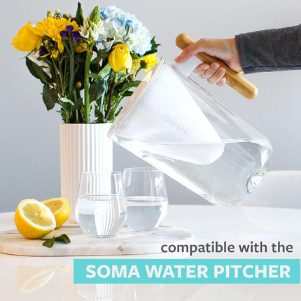 Soma Replacement Filters - Two Pack Replacement Filters for Soma 6-Cup, 10-Cup & 6-Cup Carafe - Reduces Chlorine Taste & Odour - Filters Contaminants - Eco-Friendly Design with Plastic Coconut Shells
