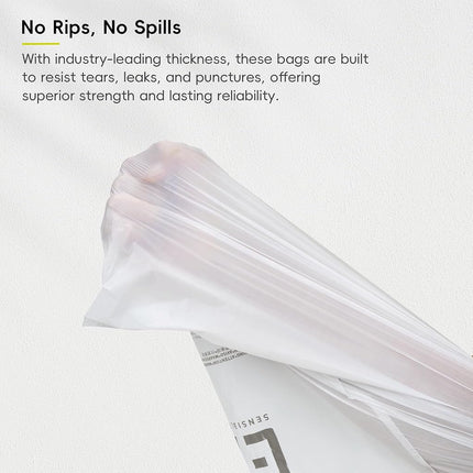 EKO 9.3 Gallon / 30–35 Liter Drawstring Trash Bags, 60 Count Heavy-Duty Tall Kitchen Garbage Can Liners, Extra-Strong Leak-Resistant, Unscented, White, Code K