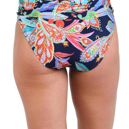 La Blanca Women's Skirted Hipster Bikini Swimsuit Bottom, Multi//Tropidelic Paisley, 16