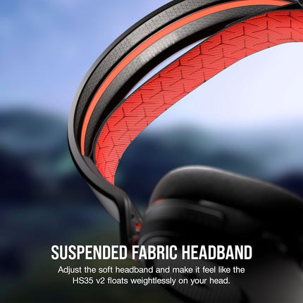 Corsair HS35 v2 Multiplatform Wired Gaming Headset � Flexible Omni-Directional Microphone � Universal 3.5mm Connection � PC, Mac, PS5, PS4, Xbox, Nintendo Switch, Mobile � Red