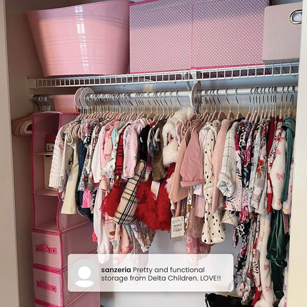 Delta Children Nursery Storage 48 Piece Set - Easy Storage/Organization Solution - Keeps Bedroom, Nursery & Closet Clean, Beige