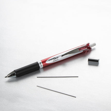 Pentel EnerGel RTX Gel Pen and EnerGize Mechanical Pencil Set, (0.7mm), Burgundy Barrel, Black Ink, HB Lead (BLPL77XBP2BG)