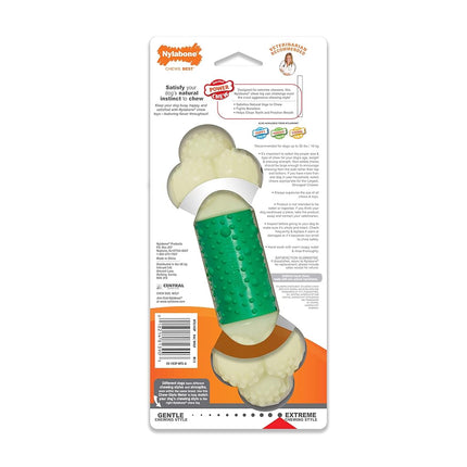 Nylabone Extreme Tough Double Action Dog Chew Toy Bone, Cleans Teeth, Bacon Flavour, Medium, for Dogs Up to 16 kg
