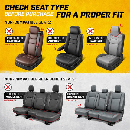 Cat® MeshFlex Automotive Seat Covers for Cars Trucks and SUVs (Set of 2) – Black Car Seat Covers for Front Seats, Truck Seat Protectors with Comfortable Mesh Back, Auto Interior Covers