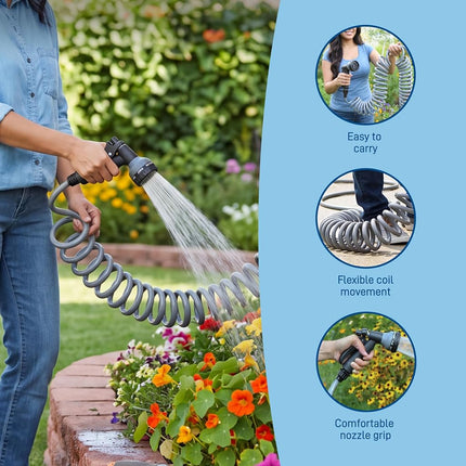 Orbit 26382 Coil Garden Hose, Gray, 25'