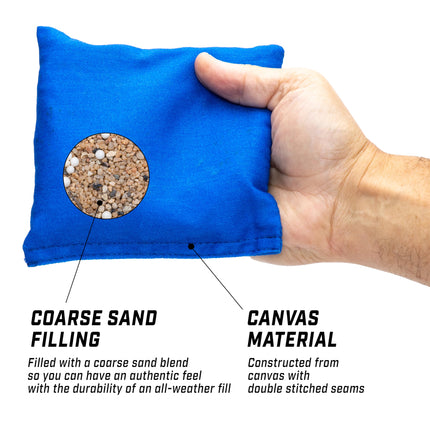 GoSports Set de 8 Sacos de Frijoles Oficiales para Cornhole - para Todo Clima - Rojo y Azul Clásico