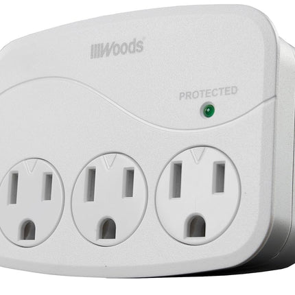 Woods 41034 Surge protector with 3 powers, 3 sockets 1000J protection