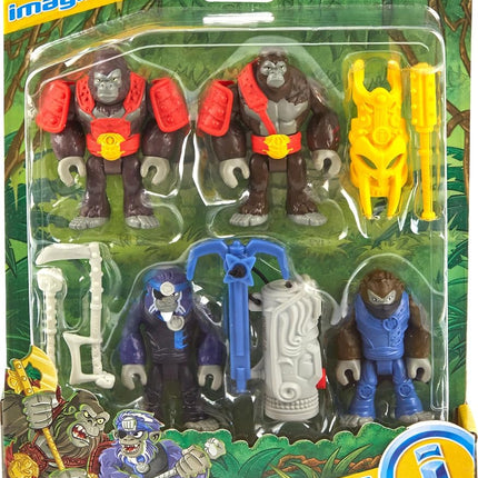 Imaginext Army Toy Figure Set, Boss Level Army Pack 9-Pieces Gorilla Versus Monkey with Accessories for Preschool Pretend Play, Ages 3-8 Years, HML57