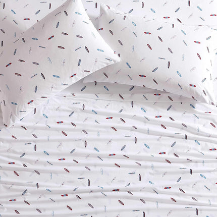 Nautica - King Sheets, Cotton Percale Bedding Set, Crisp & Cool, Lightweight & Breathable (High Surf, King)