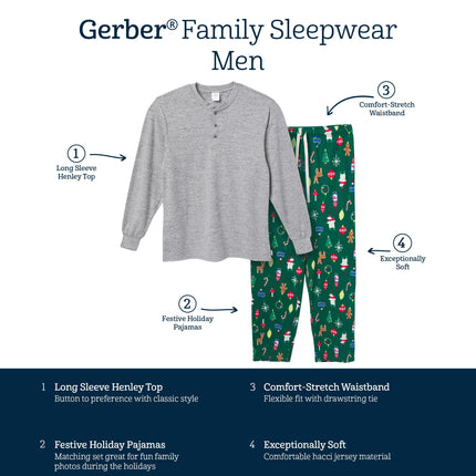 Gerber Unisex Baby Holiday Family Matching Pajamas, Ornaments, X-Large