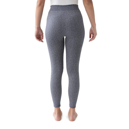 MUK LUKS Women's 2 Pack of Leggings Hosiery, Black/Grey, Small/Medium (Pack of 2)