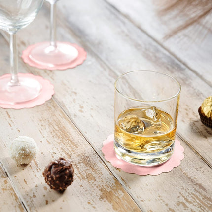 Disposable Pink Paper Coasters for Drinks, 3.5 Inch Round Coasters for Bar, Cocktail, Beverage, Wine Or Event, 500 Pack Bulk