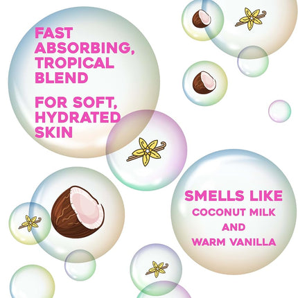 OGX Extra Creamy + Coconut Miracle Oil Ultra Moisture Body Lotion with Vanilla Bean, Fast-Absorbing Body Lotion for All Skin Types, Paraben-Free and Sulfated-Surfactants Free, 19.5 Ounce