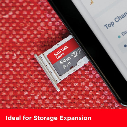 SANDISK Ultra microSD Card + Adapter 64GB, Up to 140MB/s Read Speeds