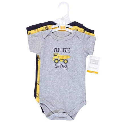 Hudson Baby Baby Cotton Bodysuits, Construction, 0-3 Months