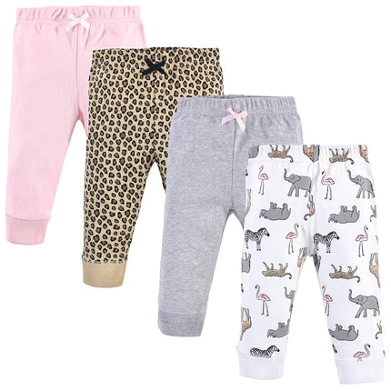 Hudson Baby Pantalones y Leggings de Algodón para Bebés Niñas, Modern Pink Safari, 2T