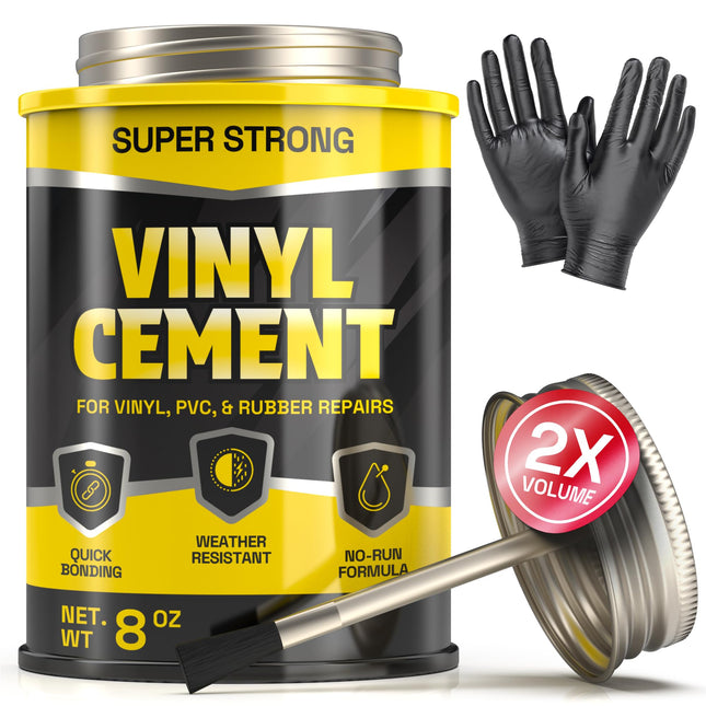 8 oz Vinyl Cement Glue - Non-Brittle, Zero Shrinka