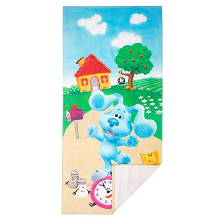 Toalla de baño/piscina/playa de algodón supersuave para niños Franco, 147 cm x 71 cm, Las pistas de Blue