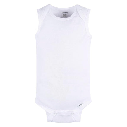 Gerber Unisex Baby Multi-pack Sleeveless Onesies Bodysuit, White, 12 Months