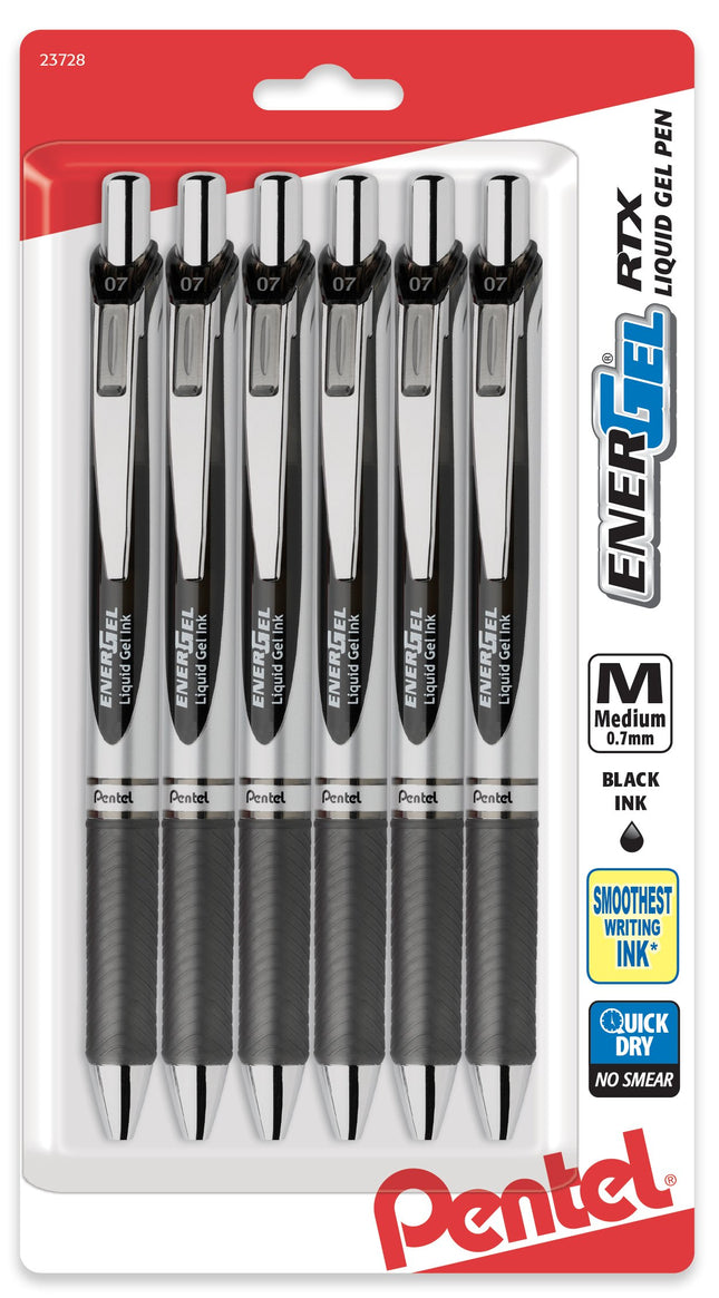 Pentel EnerGel RTX Retractable Liquid Gel Pen, Med