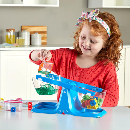 Learning Resources Let's Learn to Measure Activity Set, Kids Measuring Cups, Bucket Balance, MathLink Cubes and Activity Cards Set, Teacher Supplies, Classroom Supplies, Preschool Learning