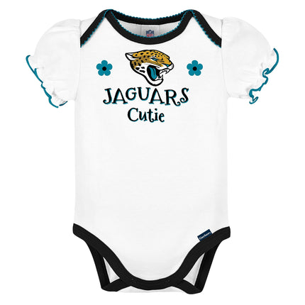 Paquete de 3 bodys de manga corta NFL para bebé niña de Gerber, color del equipo, 6-12 meses