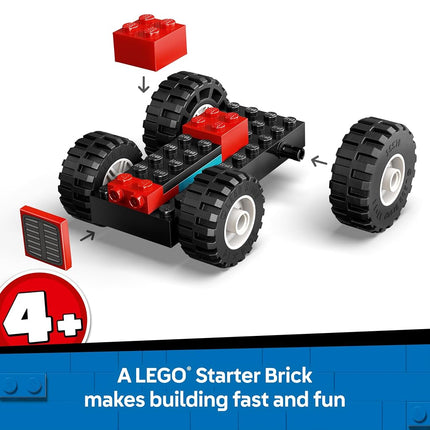 LEGO City Red Farm Tractor with Trailer & Sheep Toy Set - Playset with Animal Figures - Montessori Toys for 4+ Year Old Boys & Girls - Early Learning Gifts - 60461