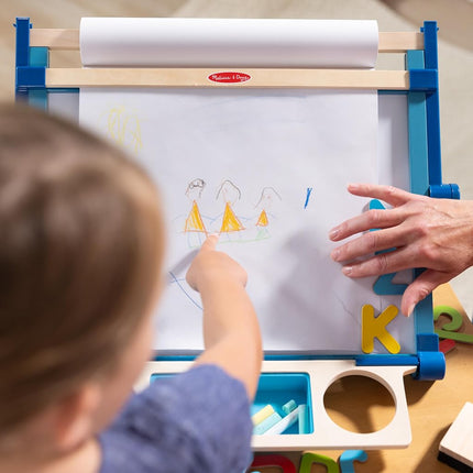 Melissa & Doug Deluxe Double-Sided Tabletop Easel (E-Commerce Packaging, Arts & Crafts, 42 Pieces, 17.5" H x 20.75" W x 2.75" L, Great Gift for Girls and Boys - Best for 3, 4, 5 Year Olds and Up)